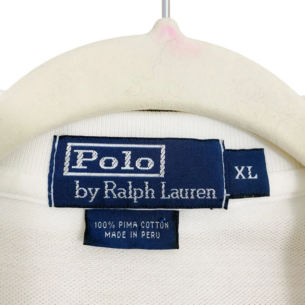 Ralph Lauren Men’s Crisp White‎ 100% Pima Cotton Embroidered Logo Polo Size XL